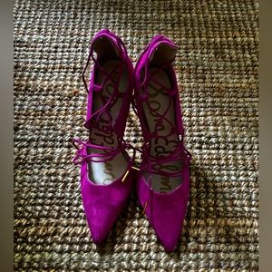 Sam Edel suede heels Rose Pink